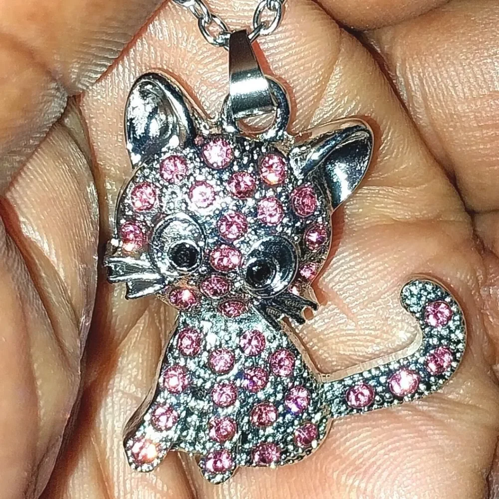Unisex Trendy Creative Cute Cartoon Cat Pendant Necklace